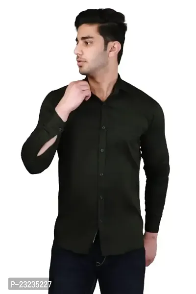 PODGE Slim Fit Twill Fabric Dark Green Color Mens Shirt(PDMS-510)