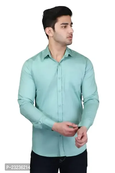 PODGE Slim Fit Twill Fabric Sea Green Color Mens Shirt(PDMS-508)-thumb0