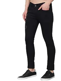 PODGE Men's Slim Fit Black Printed Jeans (PGMJ-018)-thumb3