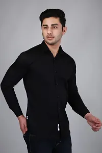 PODGE Slim Fit Twill Fabric Black Color Mens Shirt(PDMS-514)-thumb2