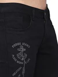 PODGE Men's Slim Fit Black Printed Jeans (PGMJ-018)-thumb4