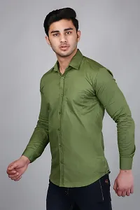 PODGE Slim Fit Twill Fabric Pista Color Mens Shirt(PDMS-517)-thumb3