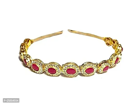 Pinooz Club Gold Plated Hair Band for Women and Girls Bride Fancy Band-thumb0