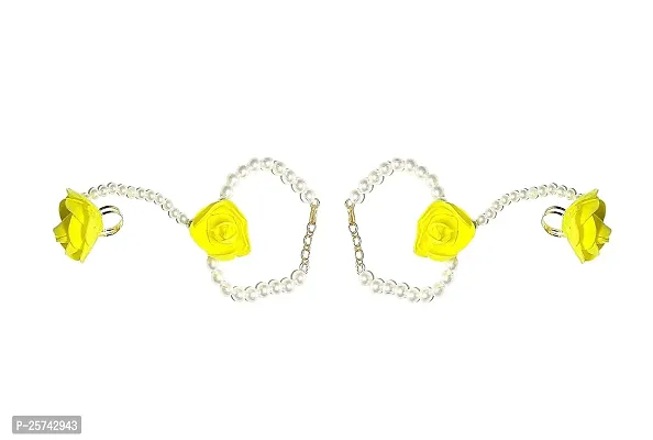 Stylish Fancy Designer Yellow Fabric Jewellery Set For Women-thumb2
