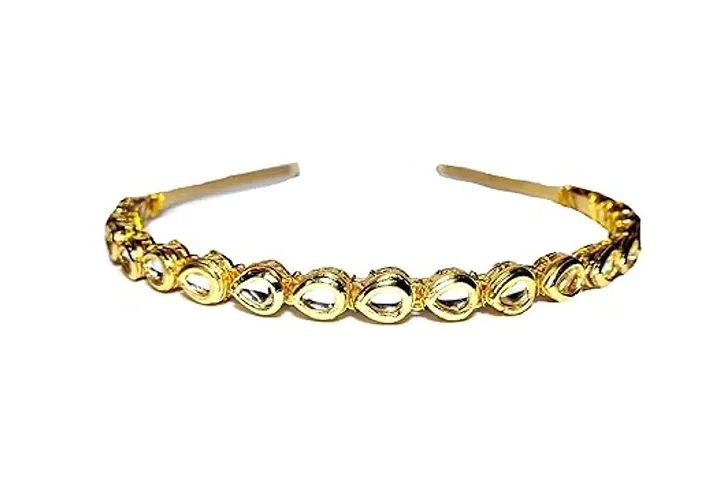 Designer Gold Plated Hair Band for Women and Girls