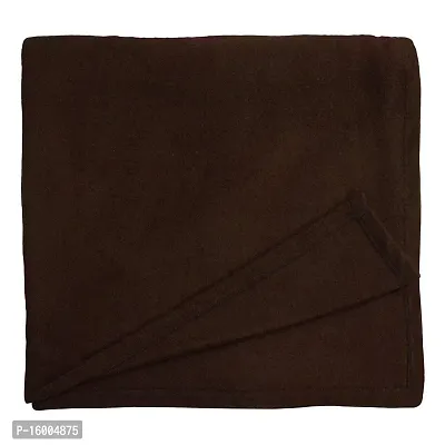 GoHome Polar Fleece Polyester Single Blanket (Pack of 1) - Brown-thumb3