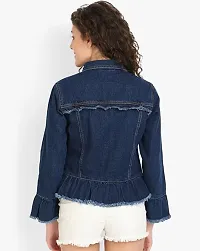 Stylish Trendy Heavy Denim Women Waistcoat  Jacket Size-S,M  L-thumb1