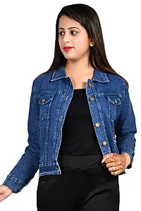 Stylish Trendy Heavy Denim Women Waistcoat  Jacket Size-S,M  L-thumb3