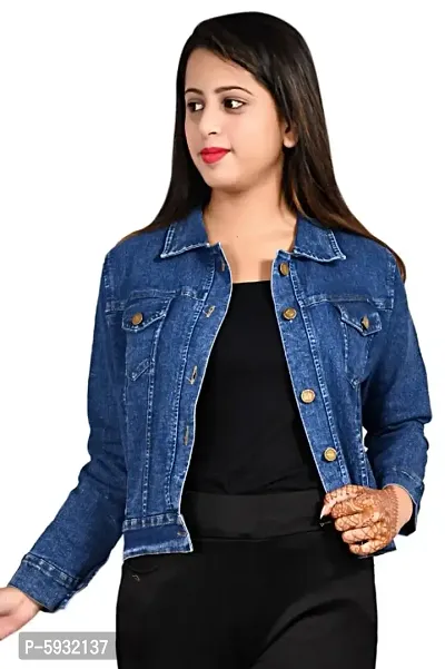 Stylish Trendy Heavy Denim Women Waistcoat  Jacket Size-S,M  L-thumb4