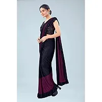 Market Magic World Women's Hot Ruffle Design Fashionable Ready To Wear Lycra Saree with Sequins Blouse-thumb1