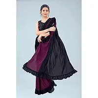 Market Magic World Women's Hot Ruffle Design Fashionable Ready To Wear Lycra Saree with Sequins Blouse-thumb2