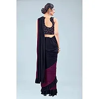 Market Magic World Women's Hot Ruffle Design Fashionable Ready To Wear Lycra Saree with Sequins Blouse-thumb4