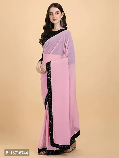 Beautiful Pure Georgette Saree with Blouse piece-thumb0