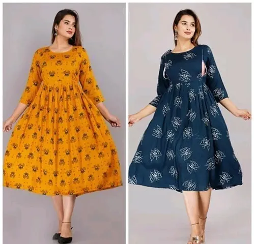 Beautiful Rayon Anarkali Kurti For Women Pack Of 2