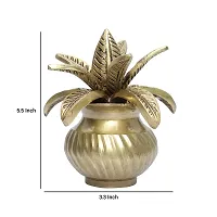 Brass Mangalkari Kalash for Pooja with Leafs Showpiece-thumb3