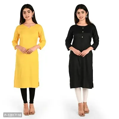 Fancy Rayon Kurti for Women Pack of 2-thumb0