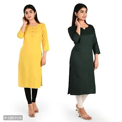 Fancy Rayon Kurti for Women Pack of 2-thumb0