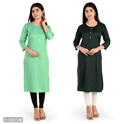 Fancy Rayon Kurti for Women Pack of 2-thumb0