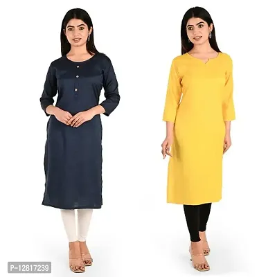 Fancy Rayon Kurti for Women Pack of 2-thumb0