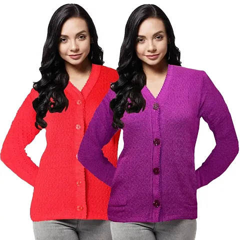 Wool Cardigan Sweater For Women Pack Of 2