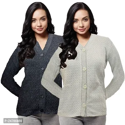 Women Cotton Wool Sweater/ Cardigan Pack Of 2