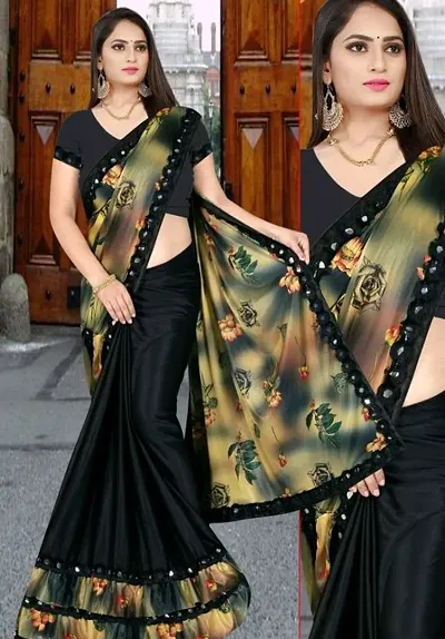 Lycra Saree with Blouse piece