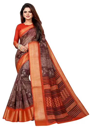 Spacekart Women's Art Silk Saree with Unstitched Blouse