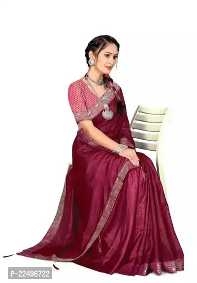 Stylish Vichitra Silk Saree with Blouse Piece-thumb0