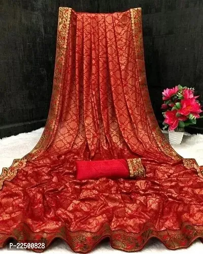 Stylish Vichitra Silk Saree with Blouse Piece