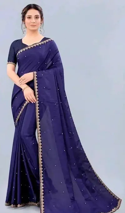 Stylish Vichitra Silk Saree with Blouse Piece