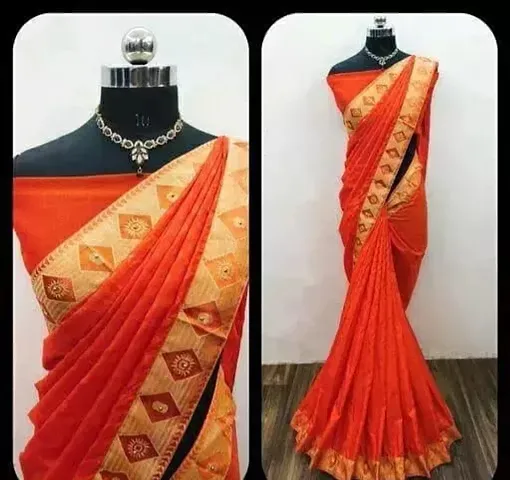 Stylish Vichitra Silk Saree with Blouse Piece