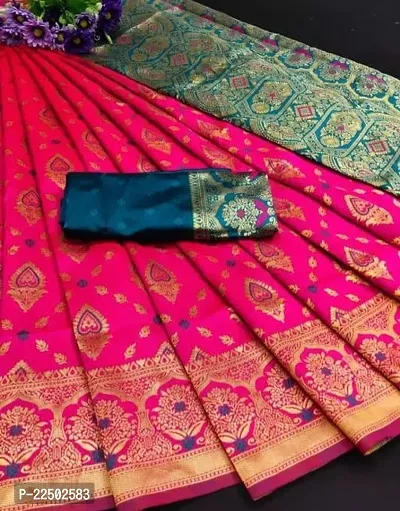 Stylish Jacquard Saree with Blouse Piece