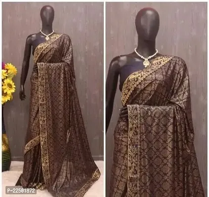 Stylish Lycra Blend Saree with Blouse Piece