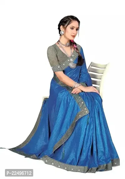Stylish Vichitra Silk Saree with Blouse Piece