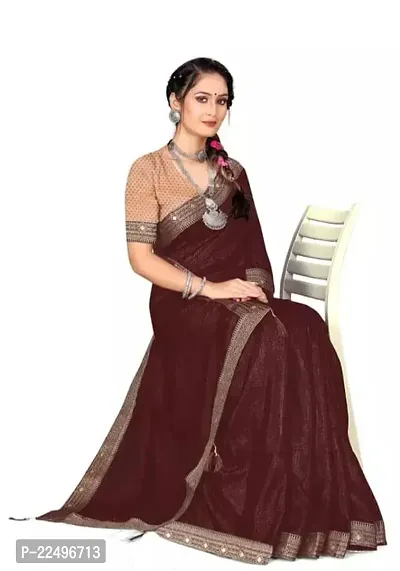 Stylish Vichitra Silk Saree with Blouse Piece-thumb0