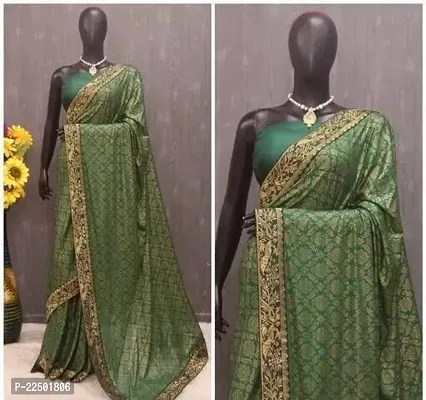 Stylish Lycra Blend Saree with Blouse Piece