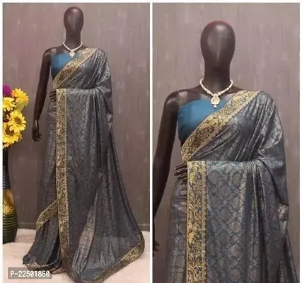 Stylish Lycra Blend Saree with Blouse Piece