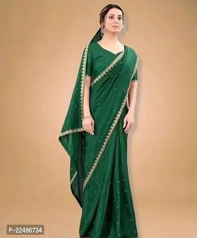 Stylish Vichitra Silk Saree with Blouse Piece