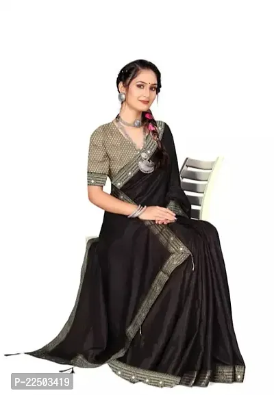 Stylish Vichitra Silk Saree with Blouse Piece