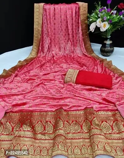 Stylish Lycra Blend Saree with Blouse Piece