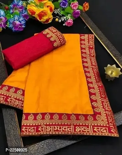 Stylish Vichitra Silk Saree with Blouse Piece-thumb0