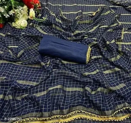 Stylish Silk Saree with Blouse Piece-thumb0