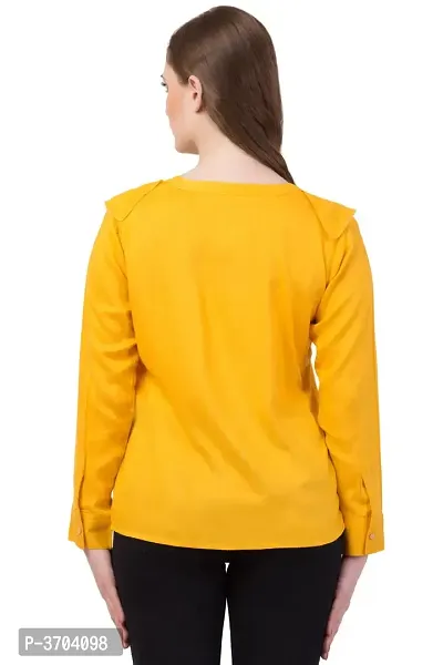 Women's  Yellow Rayon Top-thumb3