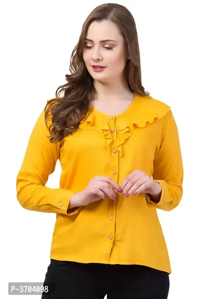 Women's  Yellow Rayon Top-thumb0