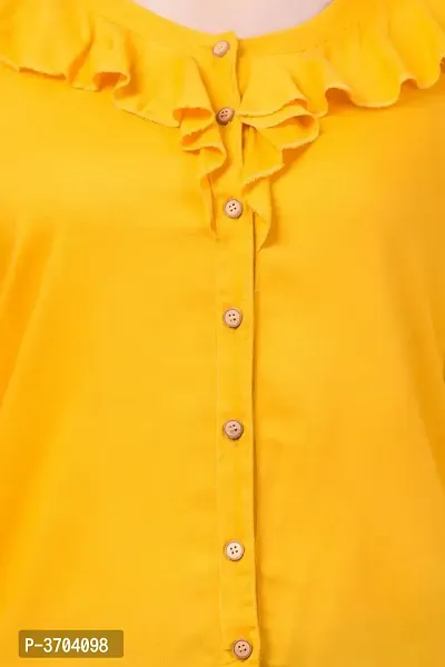 Women's  Yellow Rayon Top-thumb5