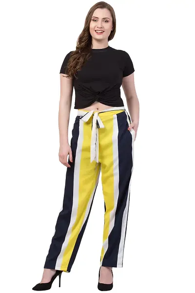 Trendy Printed Crepe Trousers
