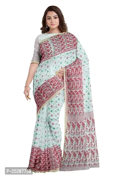 Maroon printed handloom Saree