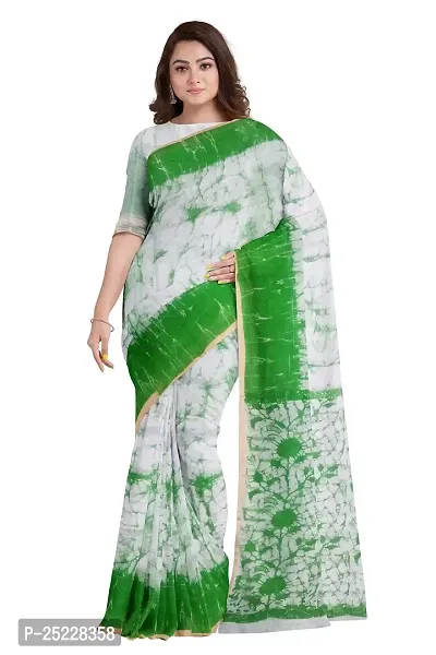 angoshobha Women's Woven Cotton Blend Saree With Blouse Piece (AngoshobhaS1_Green)