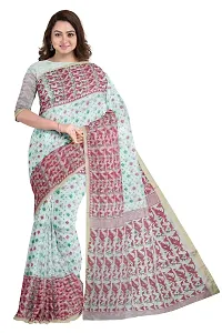 Maroon printed handloom Saree-thumb1