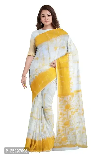 Yellow printed handloom Saree